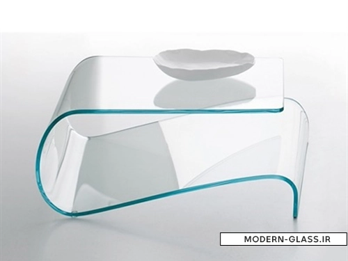 میز شیشه ای خم دکوراسیون داخلی